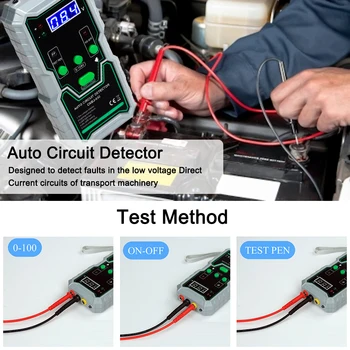 0-100V Auto Grandinės Detektorius Daugiafunkcį Automobilių Grandinės Testeris su lemputė ON-OFF, Bandymo ir Buzzer Alarm Dunction