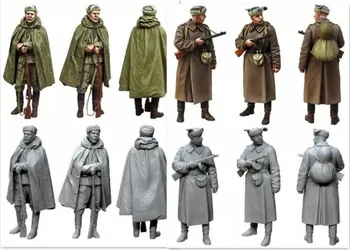 1/35 Mastelis WW2 Sovietų karys, 2 žmonės 1943 m antrojo pasaulinio KARO Miniatiūrų Dervos Modelio Rinkinio pav Nemokamas Pristatymas
