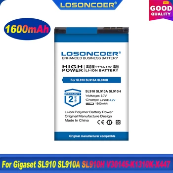 100% Originalus LOSONCOER 1600mAh Baterija Gigaset SL910 SL910A SL910H V30145-K1310K-X447 Baterija