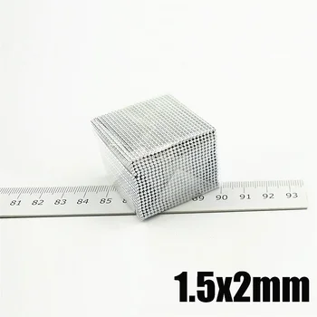 100vnt NdFeB Tikslumo Magnetai Diskas Dia. 1.5x2 mm Ašinis Neodimio Imanes Mini Magnetinę Neodimio Jutiklis Mažai Nuokrypiai