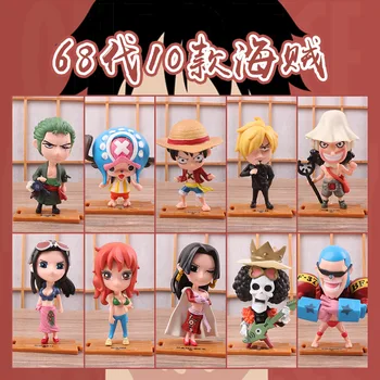 10vnt/set Anime One Piece Veiksmų Skaičius, Modelis Žaislas Periferinių Surinkimo Darbalaukio Dekoro Luffy Nami Lėlės Žaislas Vaikams