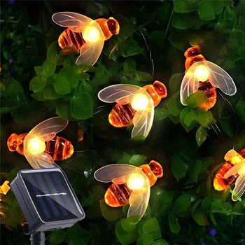12M Saulės Lauko Apšvietimas Modeliavimas Bitėms atsparus Vandeniui 8 Režimai, LED Maitinimo String Lempos Pasakų, Apšvietimo, Poilsio Namų Dekoro Sodas