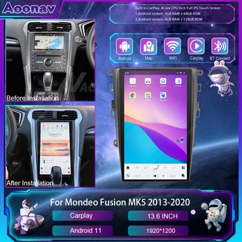 13.6 colių Qualcomm Android11 Už Mondeo Sintezės MK5 2013-2020 metų automobilio radijo multimedia player Tesla ekrano AUTO garso magnetofonas