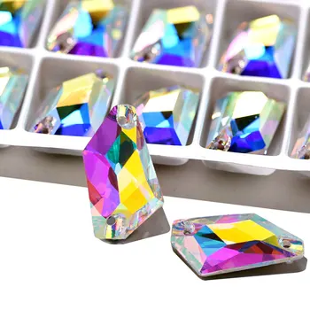 13x23mm 24pcs AAAAA Kampine Kokybės De-Art Crystal AB Stiklo Siūti kalnų krištolas стразы Siuvimo Cirkonio Masės Diamond Aprengti B358