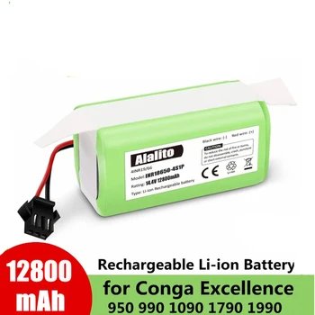 14.4V12.8Ah Li-ion baterija Cecotec Conga Kompetencijos 950 990 1090 Ecovacs Deebot DN621 601/605 Eufy RoboVac 35C Panda i7 V710