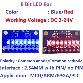 1pc 3-24V 8 Bitų Mėlyna/Raudona Bendro Anodo/Elektroniniai LED Indikatorių Modulis Breadboard Starter Kit Valdybos MCU RANKOS 3D Spausdintuvas