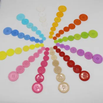 20-50PCS Įvairių Dydžių Apvalūs Mygtukai Mišrios spalvos plastikiniai Mygtukai 4 Skyles Scrapbooking 