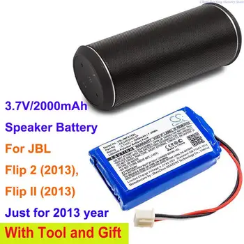 2000mAh Baterija AEC653055-2P už JBL Flip 2 (2013 M.), Flip II (2013 m.), patikrinkite, ar jungtis yra 3 laidai ar 5 laidai