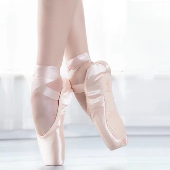 2020 Nauji Suaugusiųjų, Vaikų Šokių Bateliai Su Kaspinais Profesionalių Baleto Bateliai Jogos batai Silikono Kojų Pagalvėlę, Merginos, Moterys, Satino mokymo
