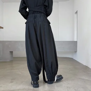 2021 m. pavasario vasaros korėjos stiliaus juodi palaidi Kelnės vyrams, atsitiktinis palaidų laukinių kelnės vyrams,dydis M-XL