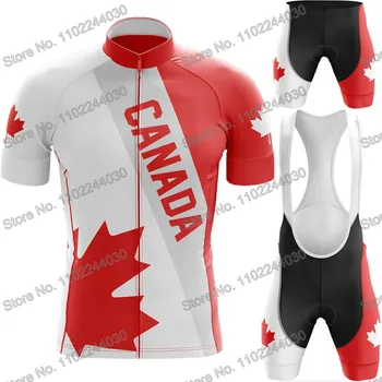 2023 Kanada Bold Dviračių Drabužių Vasaros Klevo Lapas, Dviračių Džersis Nustatyti Vyrų Road Bike Marškinėliai Tiktų MTB Dviračių Šortai, kombinezonai su Antkrūtiniais Maillot