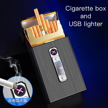 2023 Naujas Neįprastas USB Dual Lanko Įkrovimo Lengvesni Rūkomojo Aksesuaras 2 In 1 Vandeniui atsparus Įkrovimo Cigarečių Atveju Turėtojas
