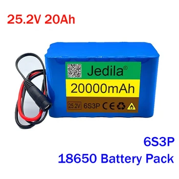 25.2 V 20Ah 100% NAUJUS 18650 Baterija 6S3P 20000mAh Elektrinis Dviratis Mopped/elektra/ličio Jonų Baterija + Kroviklis