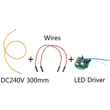 3 Rinkiniai Edisonas, Kaitinamosios LED Karoliukai Su Vairuotoju Ir Vielos DC240V 300mm 2200k Lankstus Gijų Už Lemputė Transformacijos 