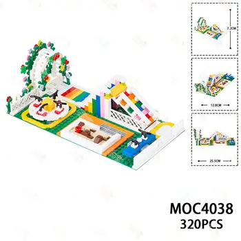 320PCS Miestas Serija Vaikų Parkai Modelio Blokai Vaivorykštė Skaidrių Slenksčius Pramogų SS Asamblėjos Plytų Žaislai Vaikams MOC4038