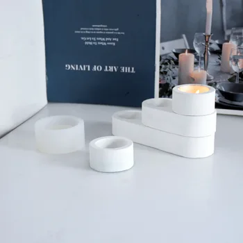 3D Betono Apvali Žvakidė Siliocne Pelėsių 