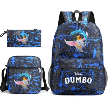 3pcs Disney Dumbo Bookbag Vaikams, Kuprinės, Berniukų, Mergaičių Mokyklos krepšiai Pečių Maišą Nustatyti Dienos Kuprinės Mochilas