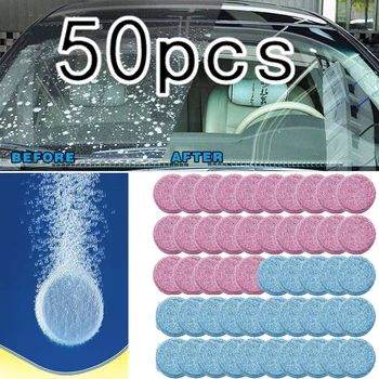 50pcs Automobilių Valymo Šnypščiosios Tabletės prekinis, galinis Stiklo Ultra-aišku, Valytuvo Stiklo Valymo Ploviklio Universalus Langų Kietas Cleaner
