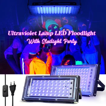 50W 100W LED Juodas UV Šviesos Etape Lempos Ultravioletinių Potvynių Poveikio Šviesos už Helovinas, Kalėdos Šokio DJ Disco Party Bar