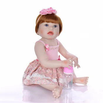 55cm Full Silikono Kūno Reborn Baby Doll Žaislas Mergina Vinilo Naujagimių Princesė Bebe Bonecas Žaislo Pridedamame
