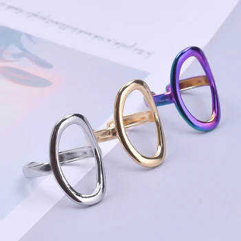 5VNT Nerūdijančio Plieno Žiedai Moterų Papuošalų Rinkiniai Paprasta ir Reguliuojamas Geometrijos Vyrų Žiedą Pora žiedai, Papuošalai кольца