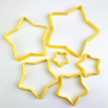 6 VNT. Plastikinių Medžiagų Kalėdų Cookie Cutter Nustatyti, penkiakampės Žvaigždės Formos Sausainių Cutter Formų Dovanos Kepimo Mėgėjams