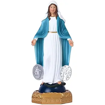 8 Colių Marijos Statula su Stebuklingas Medalis, Dervos Full Madona Religinių Statula, Religinių Dovana Motinos Statula