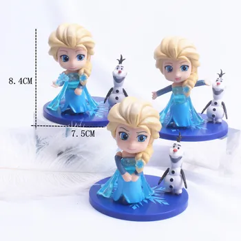 8cm Disney Užšaldyti Elsa Olaf Q Posket Modelį PVC Veiksmų Skaičiai Princesė Animacinių filmų Lėlės, Žaislai Vaikams