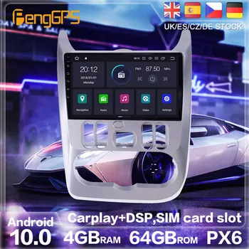 Android 10.0 PX6 Radijas Stereo GPS Navigacija Renault Logan 1 (2009-2013 M.) Automobilis DVD Grotuvas, Multimedia Auto Radijo Grotuvas HeadUnit