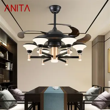 ANITA Šiuolaikinės Ventiliatorius Su Šviesos Ir Kontroliuoti LED Namų dekoro Dėl gyvenamojo Kambario, Valgomojo, Miegamojo Restoranas
