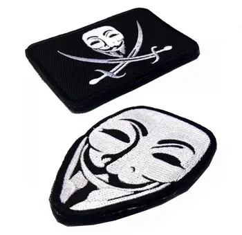 Anonimas V for Vendetta Išsiuvinėti Pleistras Vaikinas Fawk Kaukė karinės guntarget lopai kuprinė striukė