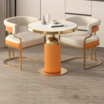 Aukso Kojos Valgomojo Kėdės Prabangus Porankiu Oda Lounge Kėdės Kambarį Dizaineris Ergonomiškas Silla Comedor Namų Baldai