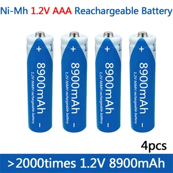 Aukštos kokybės 1.2 V AAA 8900mAh 100% Įkraunamos NI-MH Baterijos AAA baterijos , Žibintuvėlis, Žaislų Žiūrėti Nuotolinio controlNI-MH Baterija