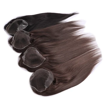 Aukštos Kokybės Rudos Spalvos K6 Bazės Odos Moterys Toupee 100% Grynas Žmogaus Plaukų Perukas Minkštas Plaukų Toupee Moterims
