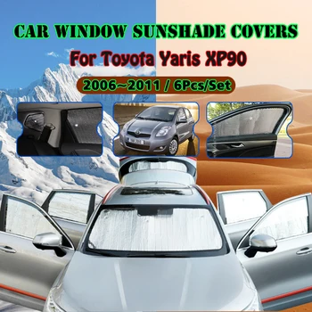 Automobilio Pilnas Padengimas Stoglangis Toyota Vitz Yaris XP90 2006-2011 m. 2010 Anti-UV Auto Lango apsaugos nuo Saulės skėtį nuo saulės Padengti Priedai