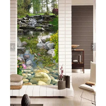 beibehang sienos popieriaus 3d dailės freskos HD creek river park landscape garden, apimanti Modernią Sienų Tapyba Už Kambarį tapetai
