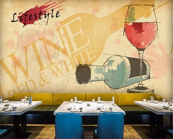 beibehang tapetų sienos, 3 d Mados vyno foto tapetai, dekoratyvinės sienų baras vakarų restoranas fone 3d tapetai