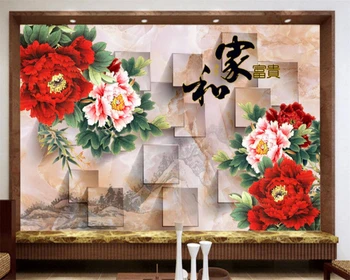Beibehang Užsakymą tapetai 3d aikštėje bijūnas gėlių fone, sienos, namo apdailos freskomis sienos foto papel de parede 3D tapetai