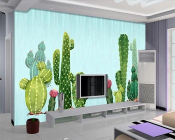 Beibehang Užsakymą tapetai namų dekoro freskos kaktusai akvarelė sodas, svetainė, miegamasis, sofa-lova, TV foną, sienos 3d tapetai