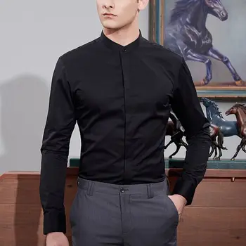 Britų Stiliaus Ilgomis Rankovėmis Marškinėliai Vyrams Drabužių Mados 2023 Pavasarį Verslo Oficialaus Marškinėliai Dėvėti Homme Slim Fit Camisa Viršūnes A03
