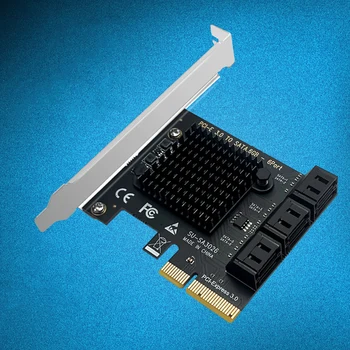 Chi Kasybos 6 Port SATA 6Gbps PCI Express Valdiklio plokštė PCIe į SATA 3 III Adapter PCI-E Riser Plėtros Kortelę Valdybos PC