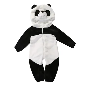 Citgeett Mielas Kūdikis Mergaitė Berniukas Panda ilgomis Rankovėmis Rompers Žiemos Minkštas Šiltas Jumpsuit Playsuit Vaikams Mielas Animacinių filmų Dovanos SS