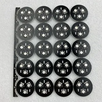 DC12V WS2818(su atsarginių duomenų kopijų) LED pixe PCBA;3pcs 5050 SMD RGB LED,0.72 W;26mm skersmens;juoda PCB