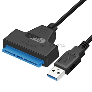 dhl 50pcs Adapteris SATA III USB 3.0 Kabelį, Išorinį Kietąjį Diską, USB į Serial ATA 22pin Konverteris Kietajame Diske 2.5