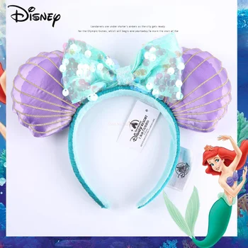 Disney Mickey Ausis Ariel Princesė Disneilendas Grožio Mados Bowknot Lankelis Festivalis Šalis Dekoro Galvos Apdangalai Mergina Žaislą Dovanų