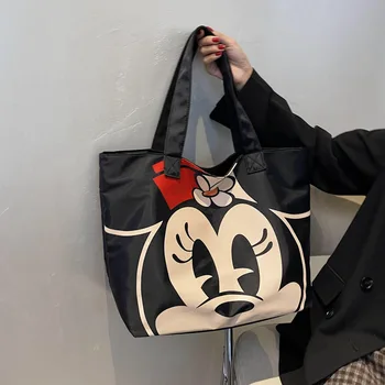 Disney Mickey Mouse pečių maišą moterų didelės talpos nešti maišą mados naujų peties drobės rankinę moteris pirkinių krepšys