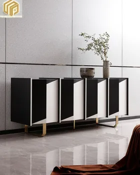 Dizaineris minimalistinio stiliaus valgomasis, kabinetas, italų stiliaus prabangūs kabinetas Šiuolaikinė paprasta kūrybinio gyvenimo kambario sienos spintos