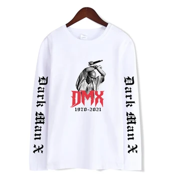 DMX T-Shirt Įgulos Kaklo Marškinėliai ilgomis Rankovėmis T-Shirt Unisex Harajuku Streetshirt Pavasario 2021 Naujas