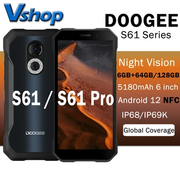 DOOGEE S61 Doogee S61 Pro IP68/IP69 Tvirtas Telefonas 6GB 64GB/128GB Android 12 Išmanųjį telefoną 20MP Naktinio Matymo Kamera NFC Telefoną