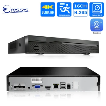 Eyes.sys H. 265 16 Kanalų 8MP 4K HDMI HD Saugumo NVR IP Kameros CCTV Saugumo Sistemos P2P Tinklo RSTP Mobile APP